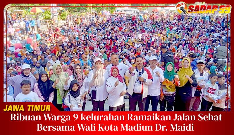 Ribuan Warga 9 Kelurahan Ramaikan Jalan Sehat Bersama Wali Kota Madiun