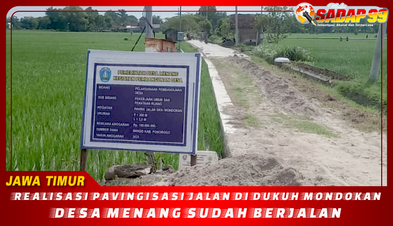 Realisasi Pavingisasi Jalan Di Dukuh Mondokan Desa Menang Sudah Berjalan