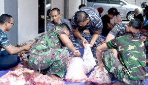 Lanal Yogyakarta Laksanakan Penyembelihan Hewan Qurban dan Sholat Idul Adha 1445 H