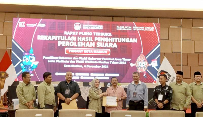 KPU Kota Madiun Gelar Rekapitulasi Hasil Penghitungan Perolehan Suara Pilkada Serentak 2024